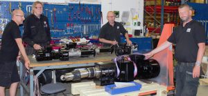 Flera AHLEX excenterskruvpumpar i våran verkstad. Alla AHLEX pumpar är gjort i våran verkstad i Mölndal